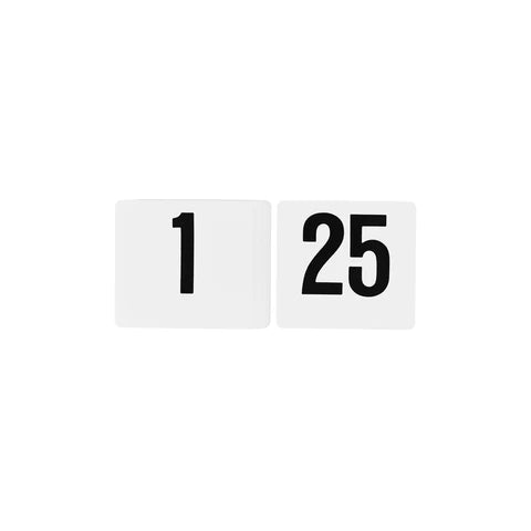 Table Number Set- 1-25 Black On White