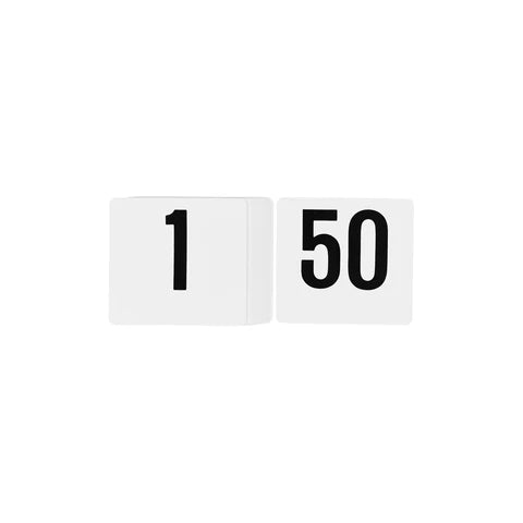 Table Number Set- 1-50 Black On White