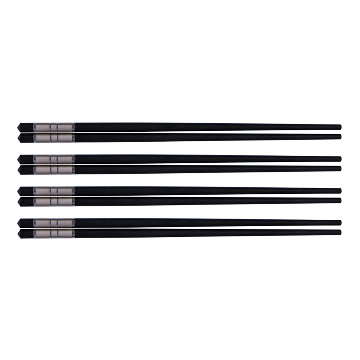 Alloy Chopsticks With Silver Trim - Set of 4