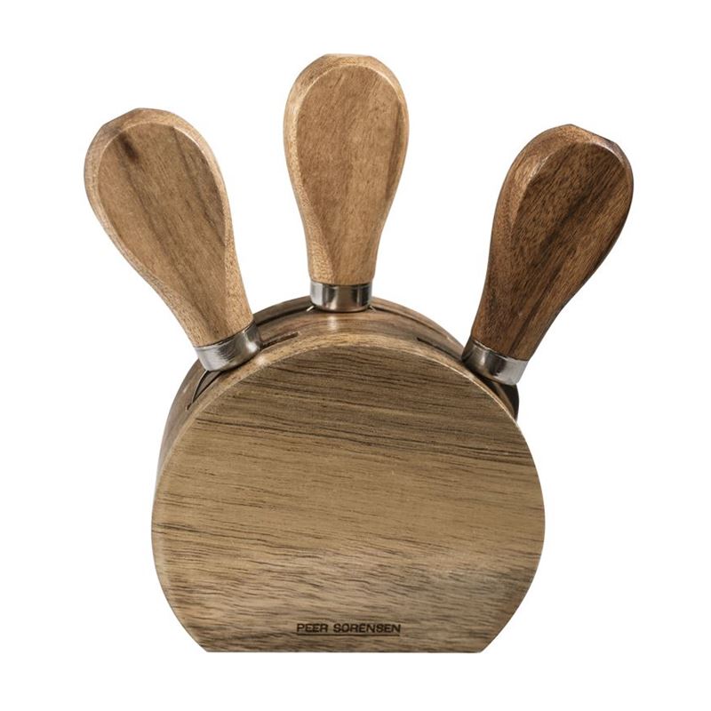 Peer Sorensen – 4pc Cheese Knife Set in Acacia Block