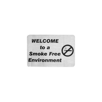 Sign Adhesive Back "welcome To A Smoke Free Environment"