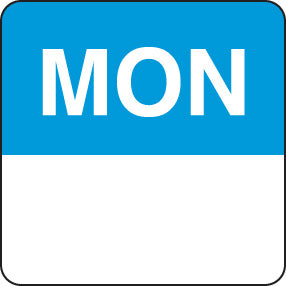 24mm Square | Day Of The Week Food Label