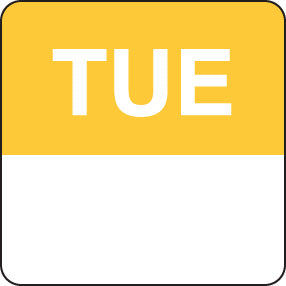 24mm Square | Day Of The Week Food Label