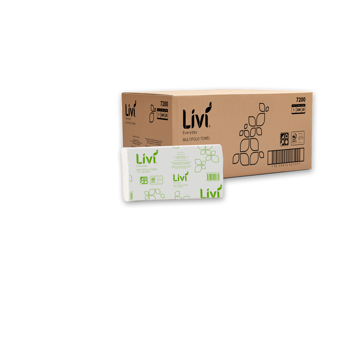 Multifold Hand Towel 200 Sheet 23 x 23cm