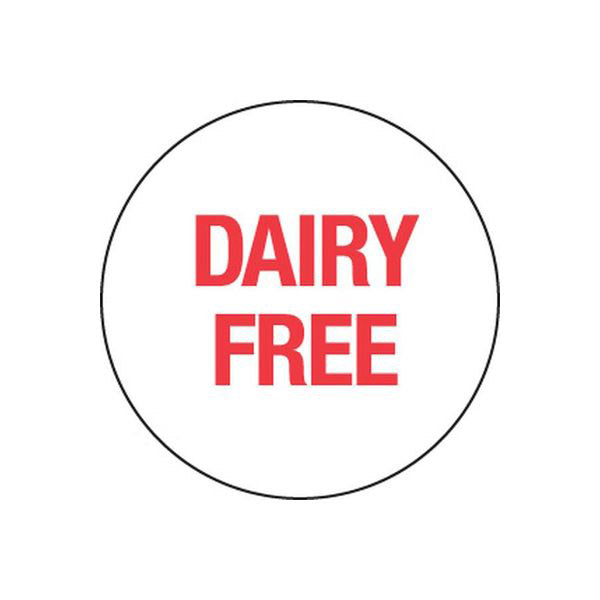 24mm Food Advisory Label - Dairy Free 1000/Roll