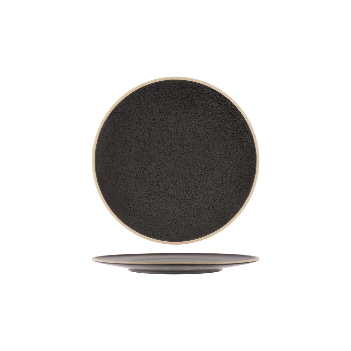 Tablekraft Soho Round Plate 255x10mm Speckle Black