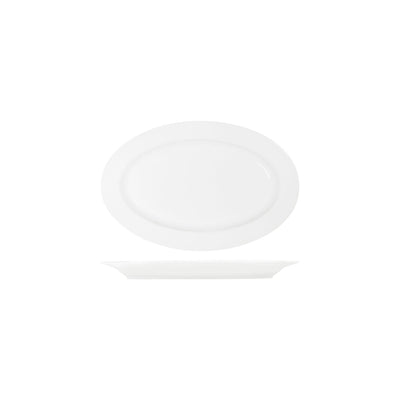 Tablekraft Core White Platter-oval Rim Shape -300x200x28mm