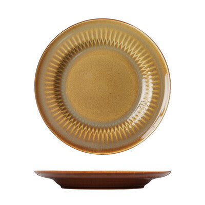 Luzerne Cottage Round Rim Plate - 230mm Ø Cinnamon
