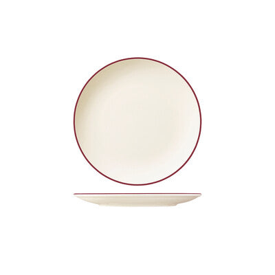 ID FINE Modest Round Plate Coupe - 170mm Ø Maroon Band