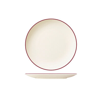 ID FINE Modest Round Plate Coupe - 190mm Ø Maroon Band
