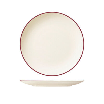 ID FINE Modest Round Plate Coupe - 270mm Ø Maroon Band