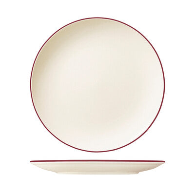 ID FINE Modest Round Plate Coupe - 300mm Ø Maroon Band