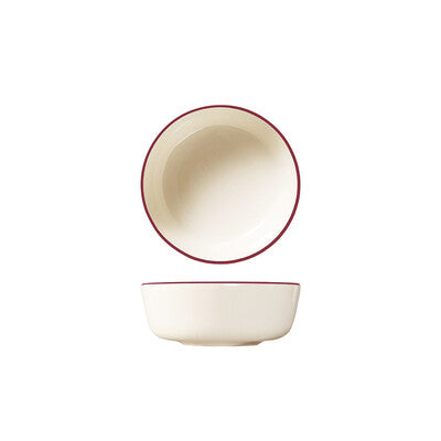 ID FINE Modest Round Bowl - 140mm Ø 460ml Maroon Band
