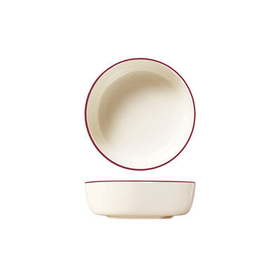 ID FINE Modest Round Bowl - 170mm Ø 700ml Maroon Band