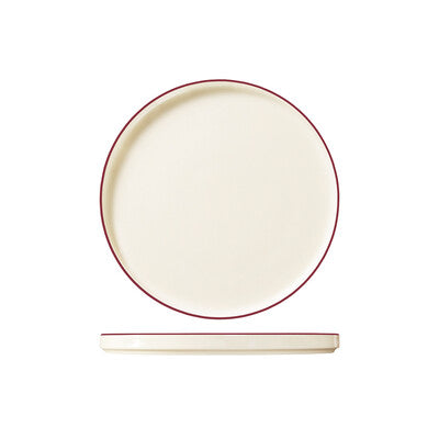 ID FINE Modest Walled Plate - 210mm Ø Maroon Band