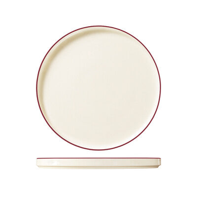 ID FINE Modest Walled Plate - 255mm Ø Maroon Band