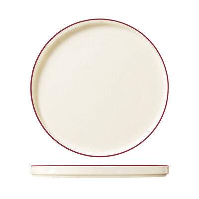 ID FINE Modest Walled Plate - 280mm Ø Maroon Band