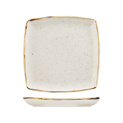 Churchill Stonecast Square Deep Plate-268x268mm Barley White