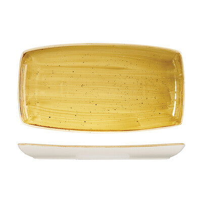 Churchill Stonecast Oblong Plate-350x185mm Mustard