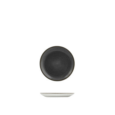 Churchill Stonecast Vellum Round Plate-coupe, 165mm Raw Black