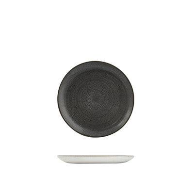Churchill Stonecast Vellum Round Plate-coupe, 217mm Raw Black
