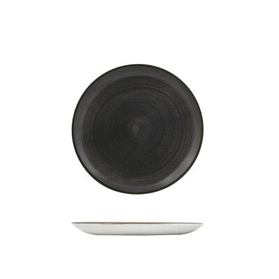 Churchill Stonecast Vellum Round Plate-coupe, 260mm Raw Black