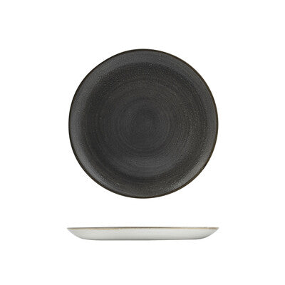 Churchill Stonecast Vellum Round Plate-coupe, 288mm Raw Black