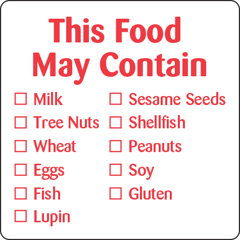 40mm Advisory Label | Food May Contain