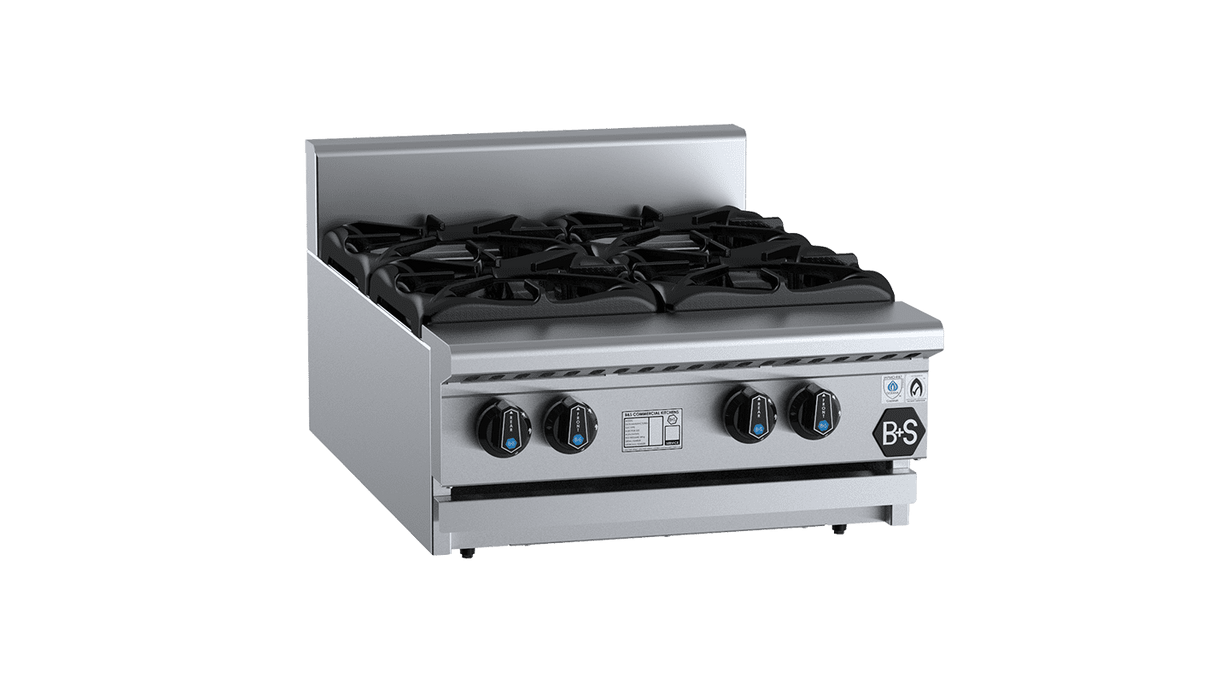 B+S Black Four Burner Boiling Top Bench Mounted