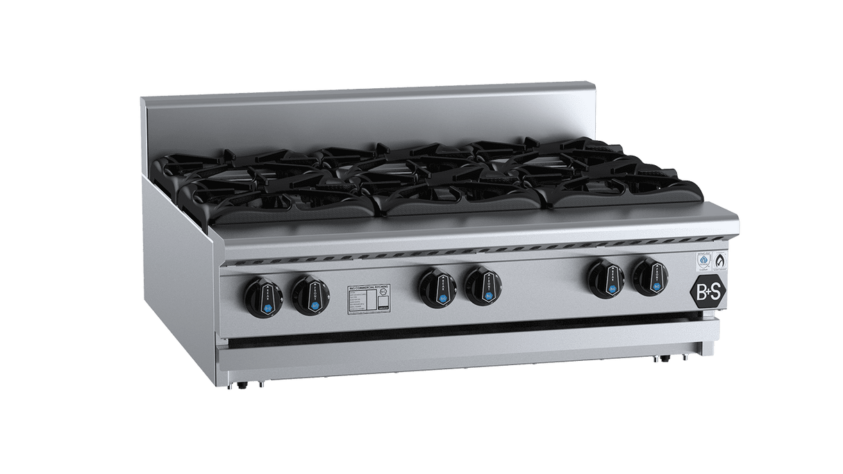 B+S Black Six Burner Boiling Top Bench Mounted