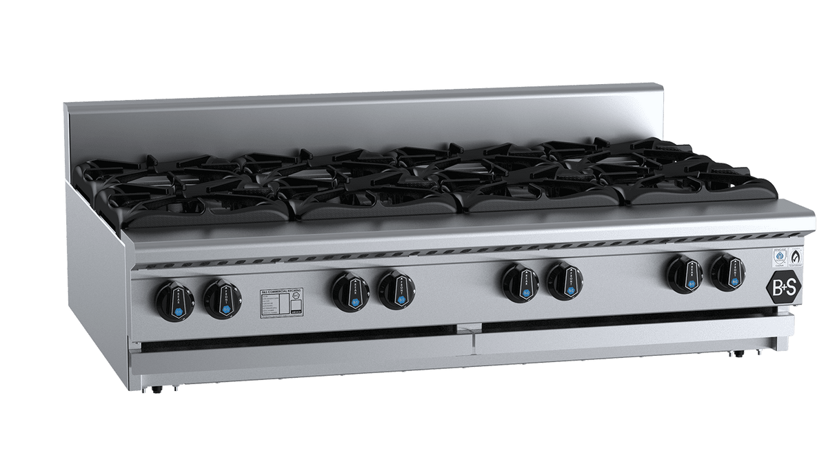 B+S Black Eight Burner Boiling Top Bench Mounted