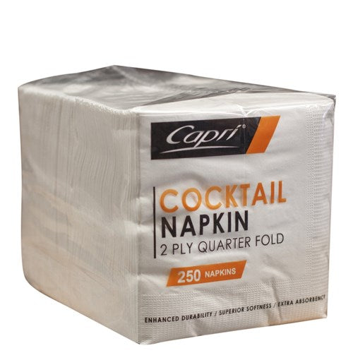 Capri 2 Ply Cocktail Napkin White (2000)