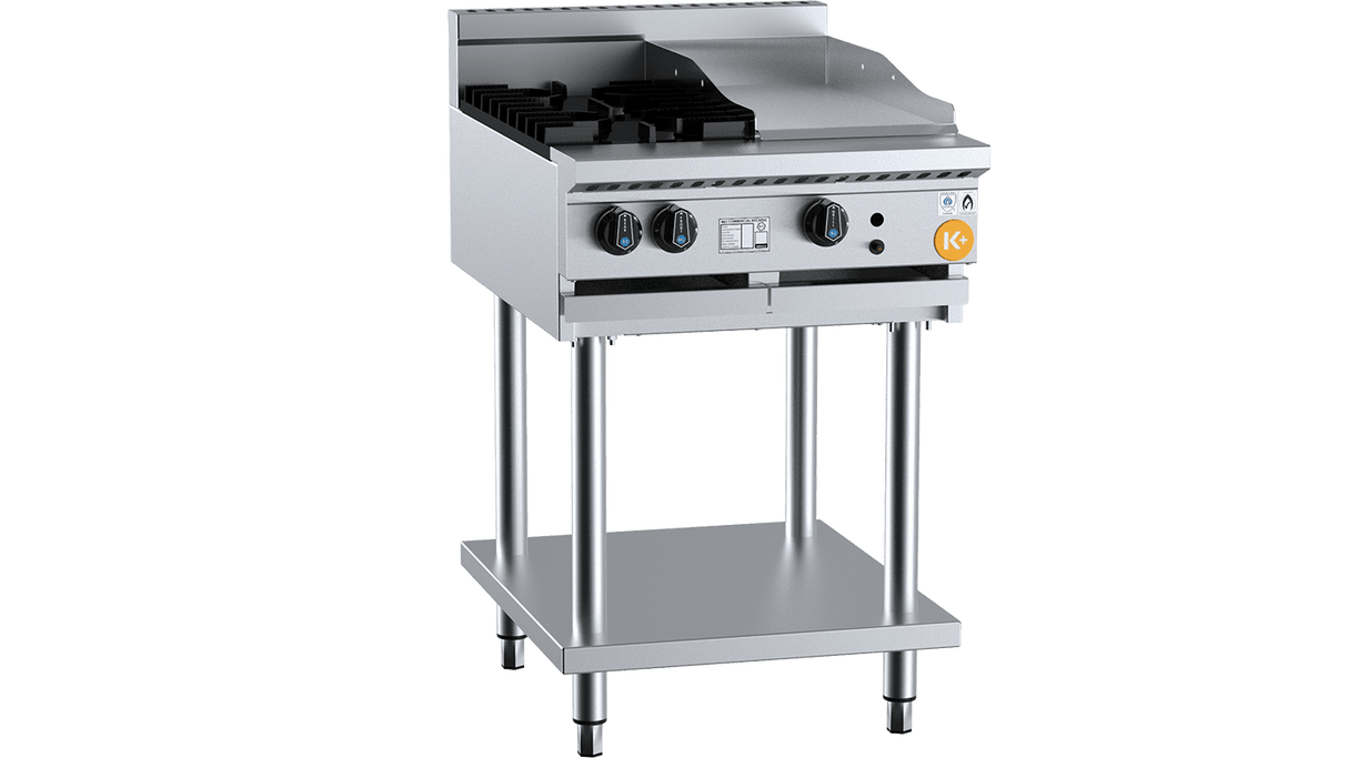 B+S K+ Combination Two Open Burners & 300mm Grill Plate On Stand