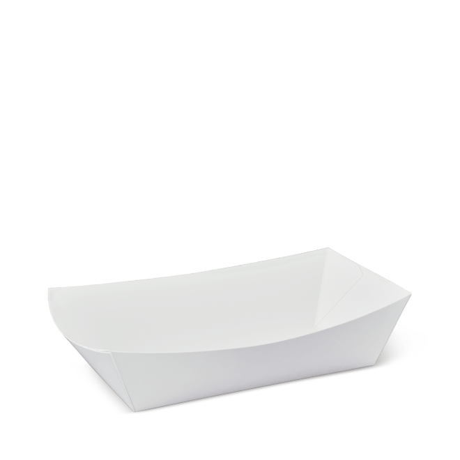 Food Tray #4 Large Poly Lined White (500)