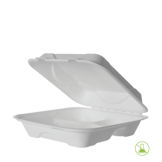 Sugarcane Dinner Clam 3 Compartment (50)