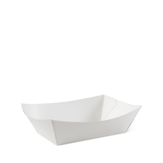 Food Tray #3 Medium Poly Lined White (500)