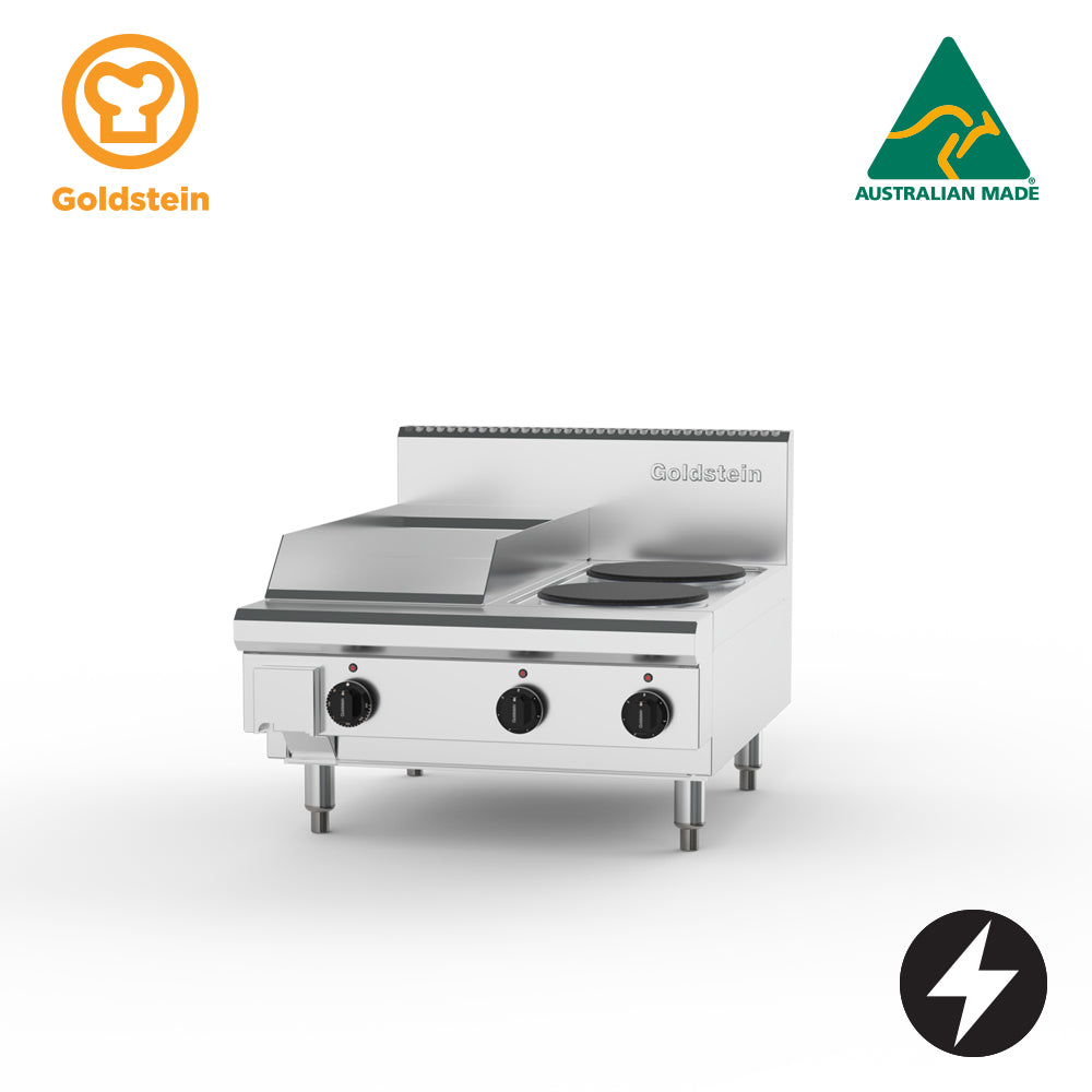GOLDSTEIN Cooktop 2 x 2 kW solid plates, 289 x 520 x12 mm electric griddle
