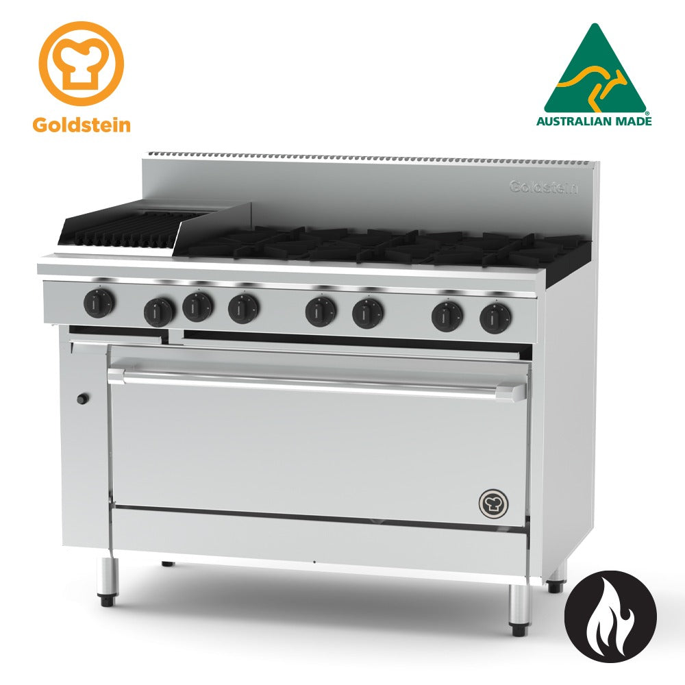 GOLDSTEIN Combination Range 6 burners, 305 x 510 BBQ , 40'' static electric oven