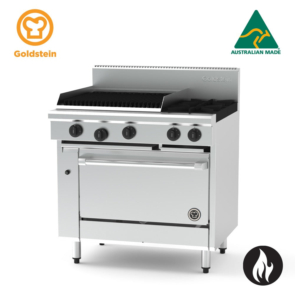 GOLDSTEIN Oven Range 2 burners, 610 x 510 mm BBQ, 28'' gas static oven