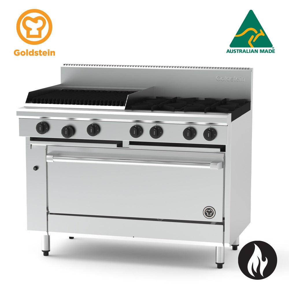 GOLDSTEIN Combination Range 4 burners, 610 x 510 BBQ, 40'' static gas oven