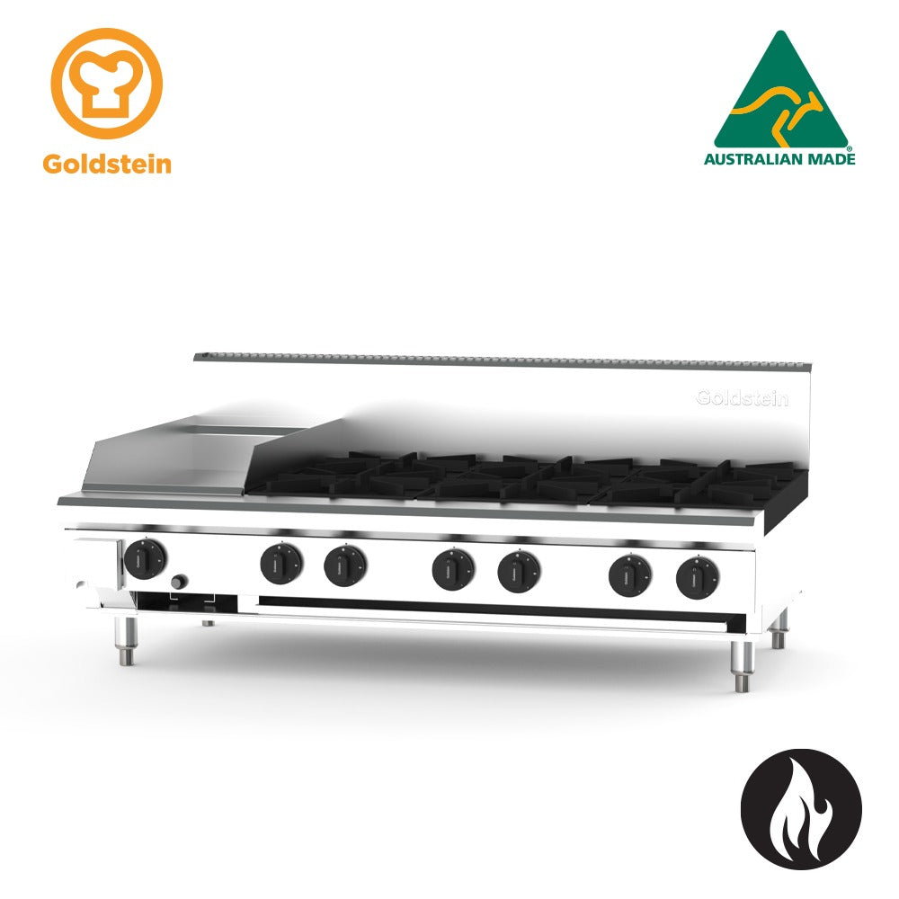 GOLDSTEIN Cooktop 6 burners, 305 x 520 x 20 mm griddle