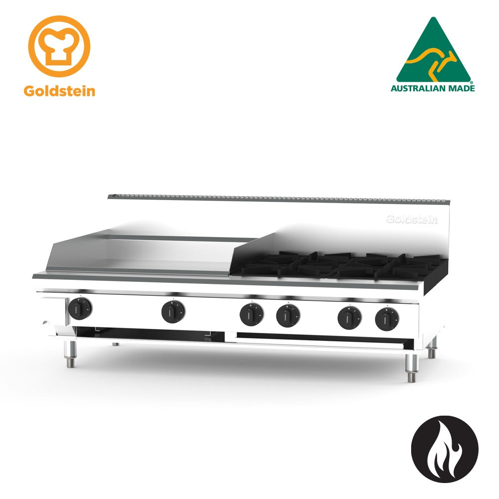 Goldstein Gas 4 Burner Cooktop | 600mm Grill