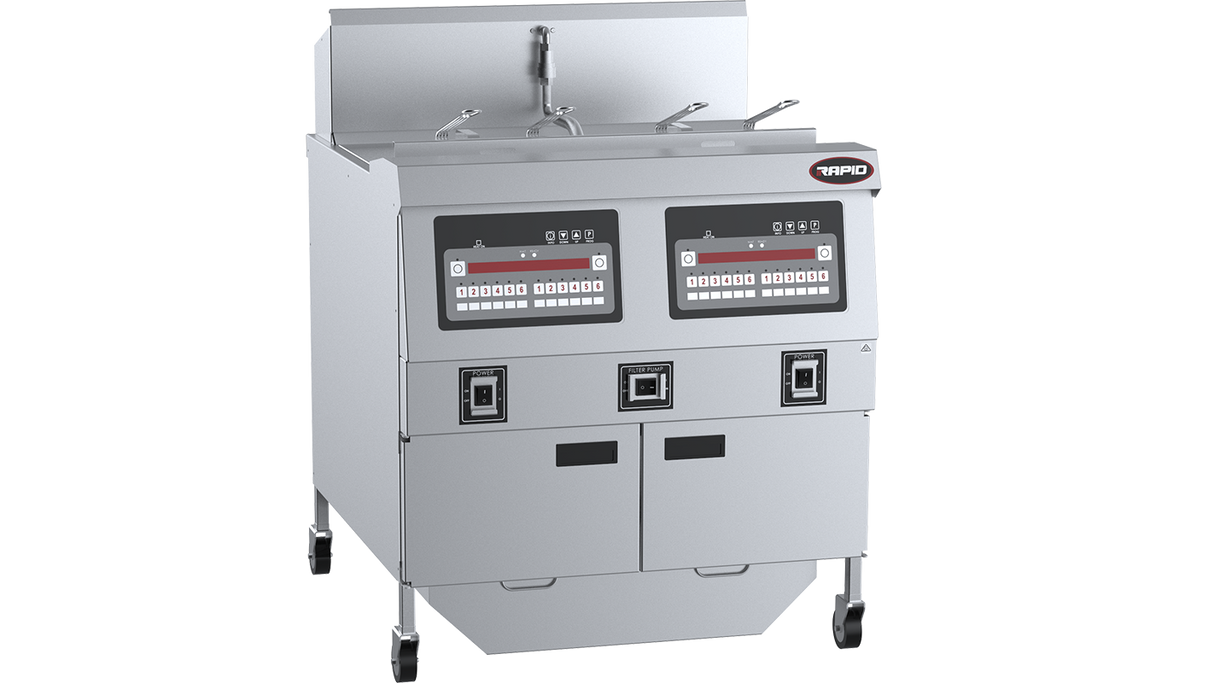 B+S Rapid Electric Fryers - Two Pan Four Basket Electric Fryer