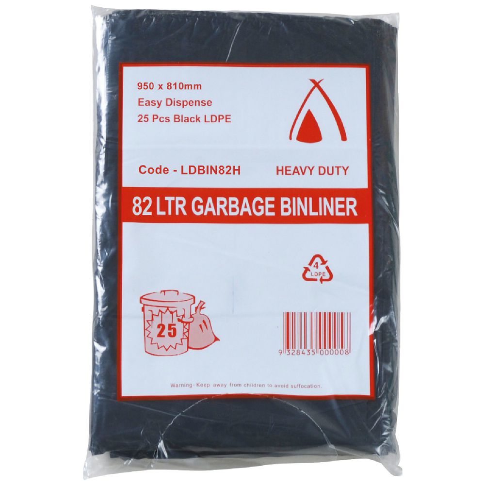 Garbage Bag 82 Litre LDPE HD 250/Ctn