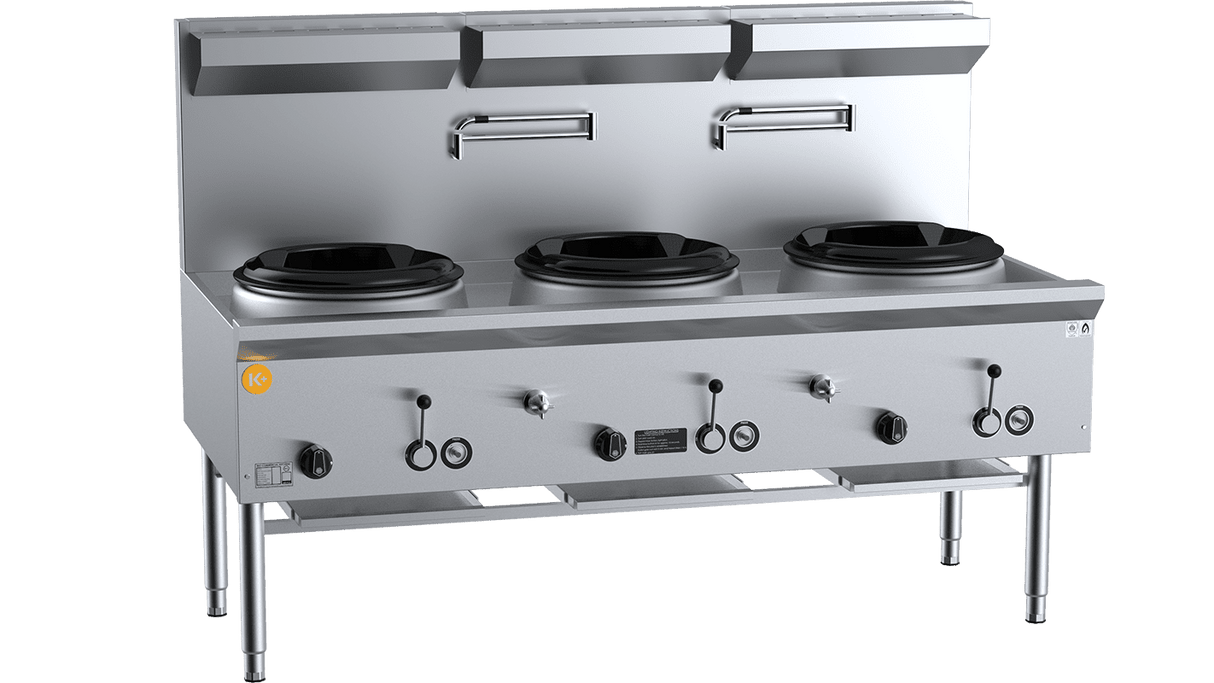 B+S K+ Three Hole Deluxe Waterless Wok Table