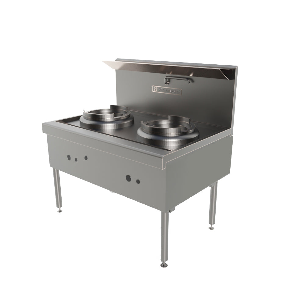 GOLDSTEIN 2 woks 356 mm diameter, duckbill burner