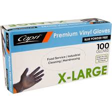 CAPRI GLOVE BLUE VINYL EXTRA LARGE POWDER FREE