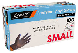 CAPRI GLOVE BLUE VINYL SMALL POWDER FREE