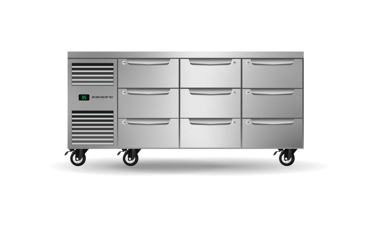 ProSpec 1/1 Underbench Fridge 9 Drawer