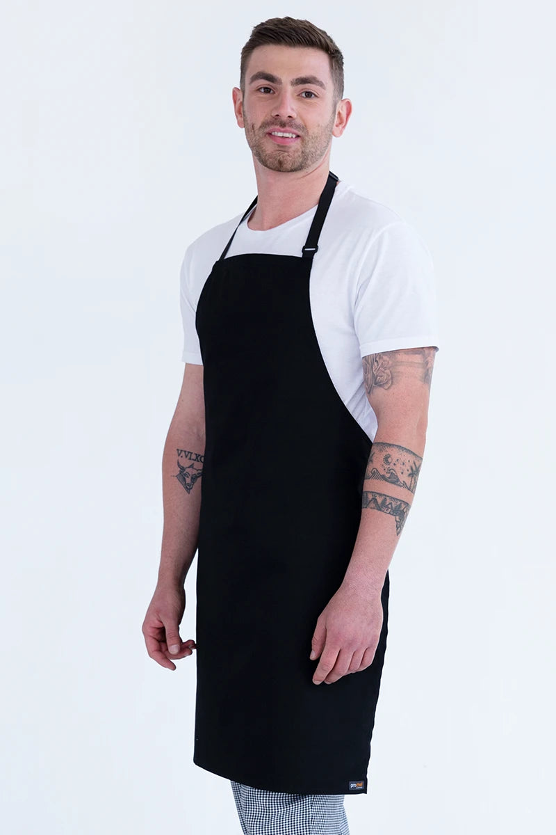 Black Bib Apron no Pocket